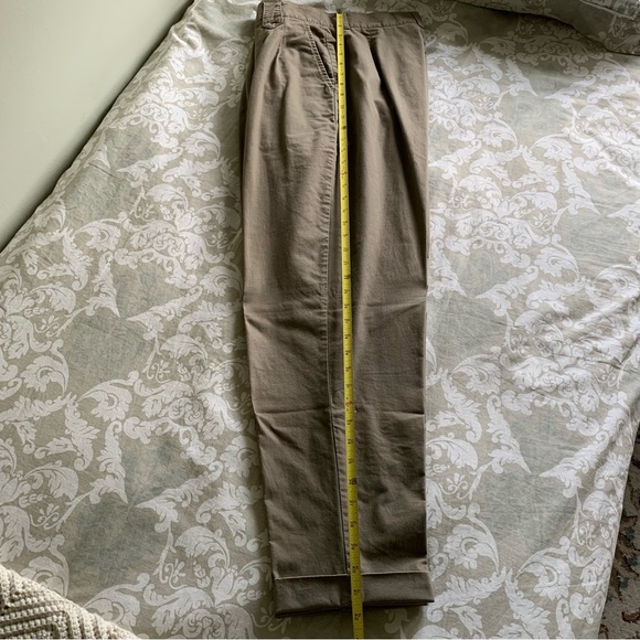 Essentials Sport Loafers Pants 12 Khaki Brown Y2K 90's Pleated front Cuffed legs - Picture 8 of 16